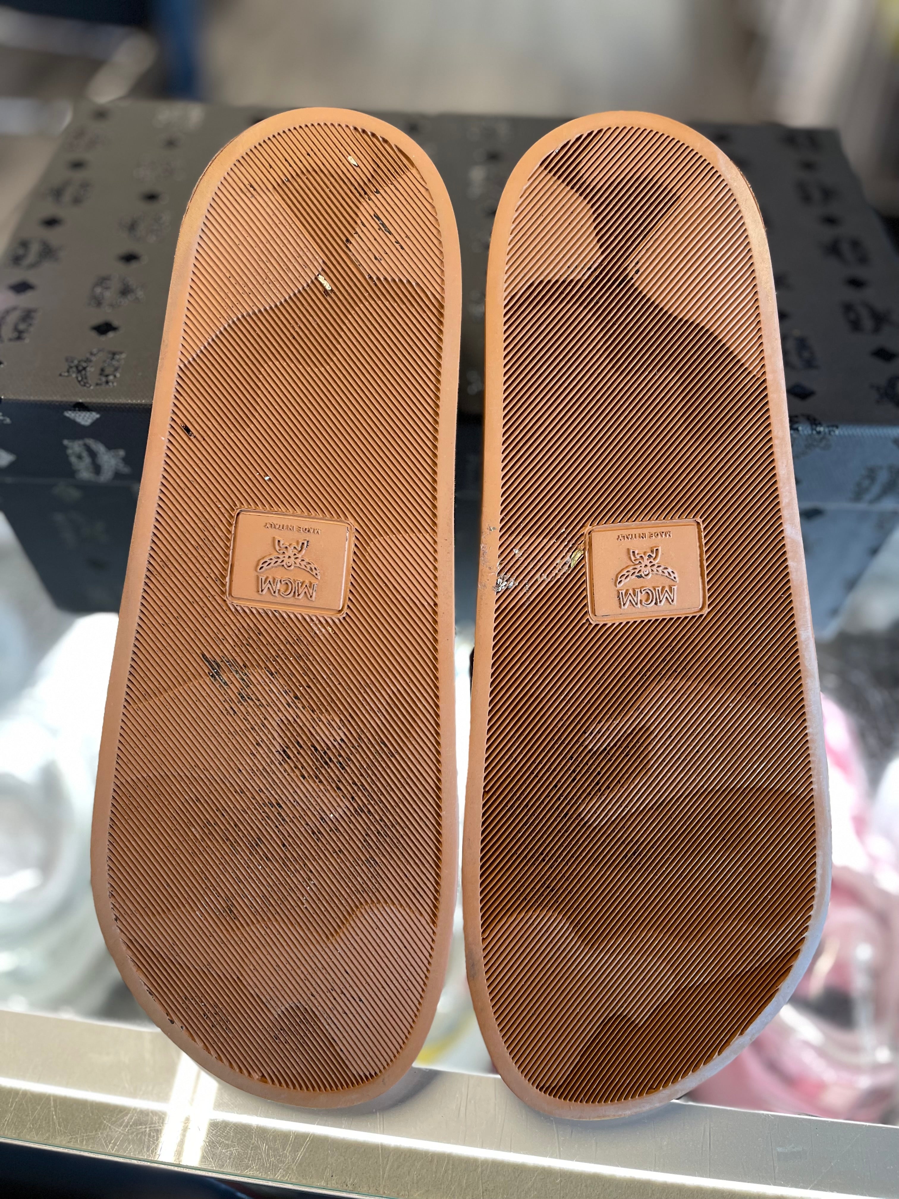 MCM Monogram Slides Brown