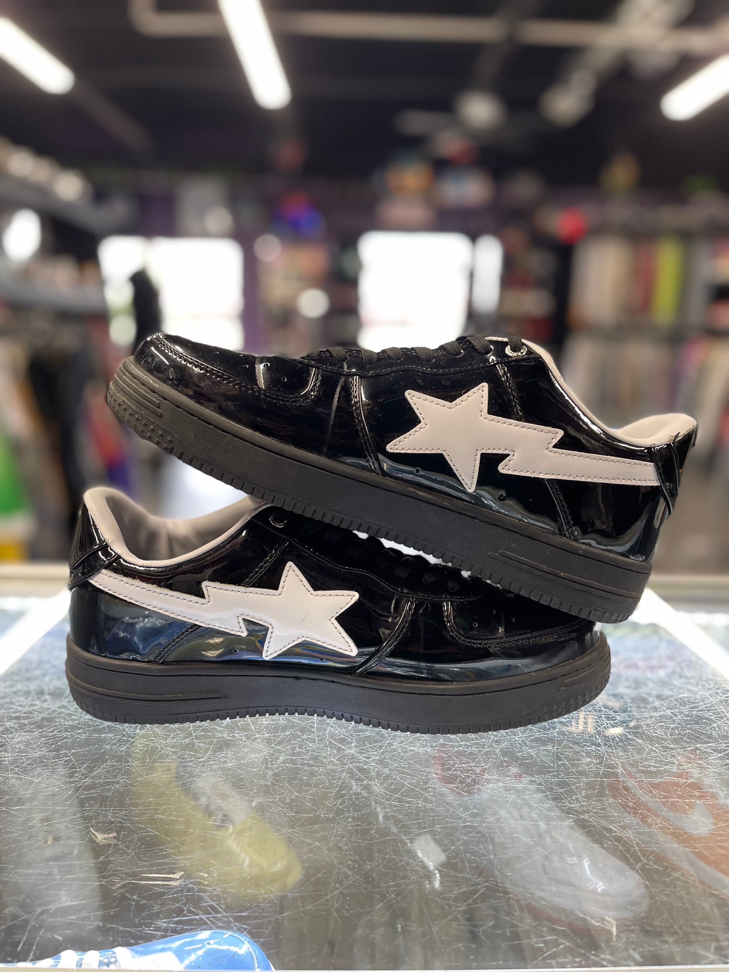A Bathing Ape Bapesta "Patent Black/White"
