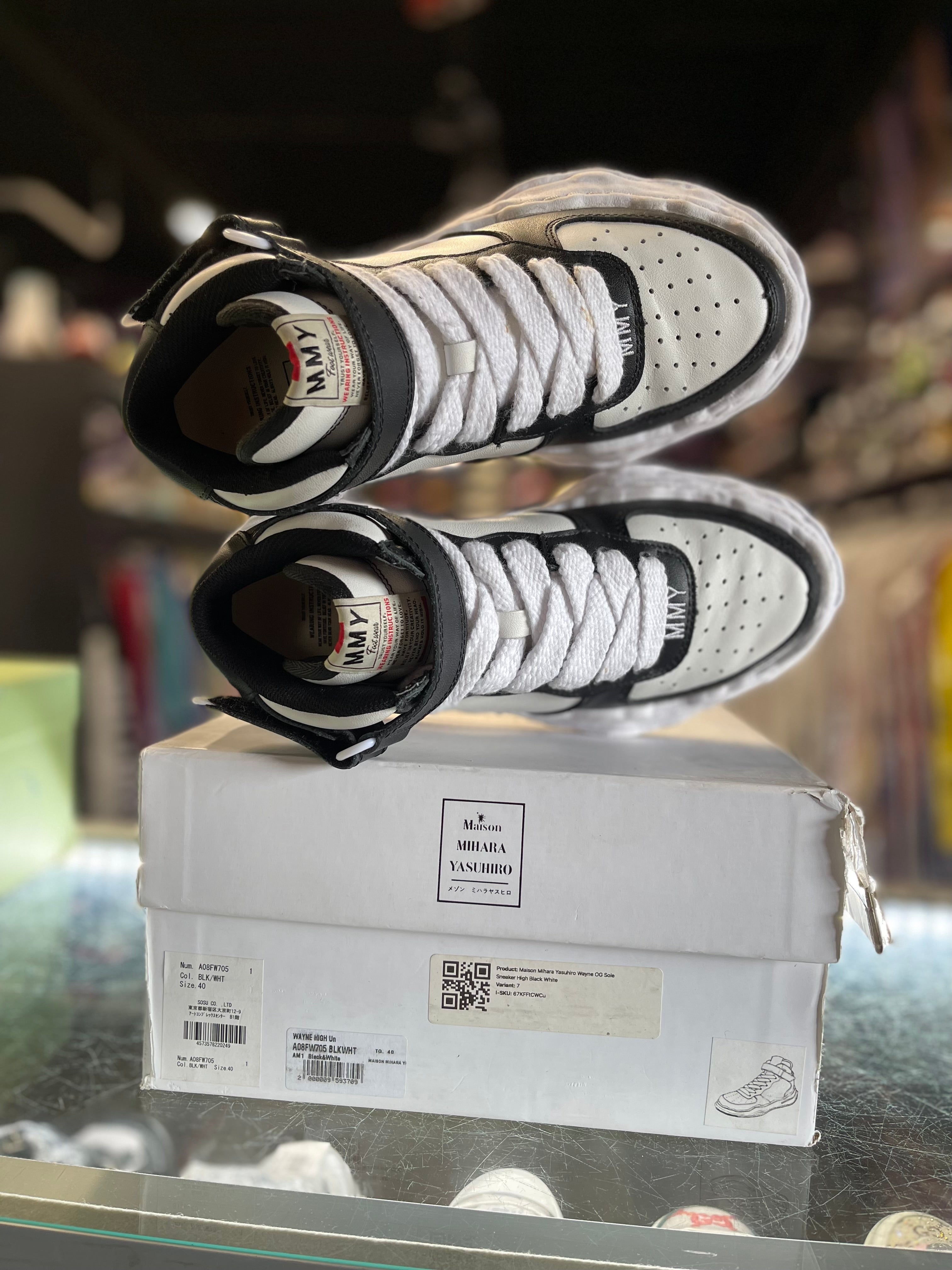Maison Mihara Yasuhiro Wayne OG Sole Leather High "Black White"