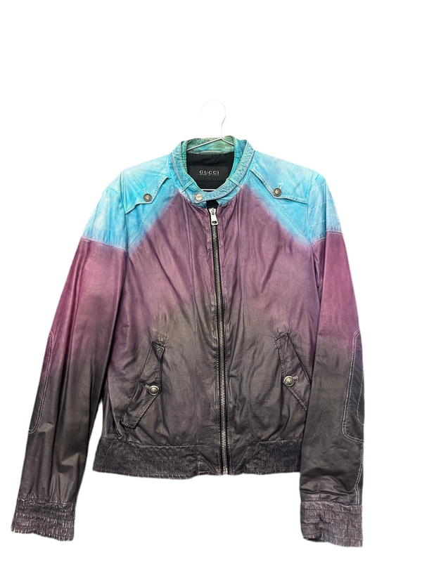Gucci Lederjacke Leather "Purple/Blue"