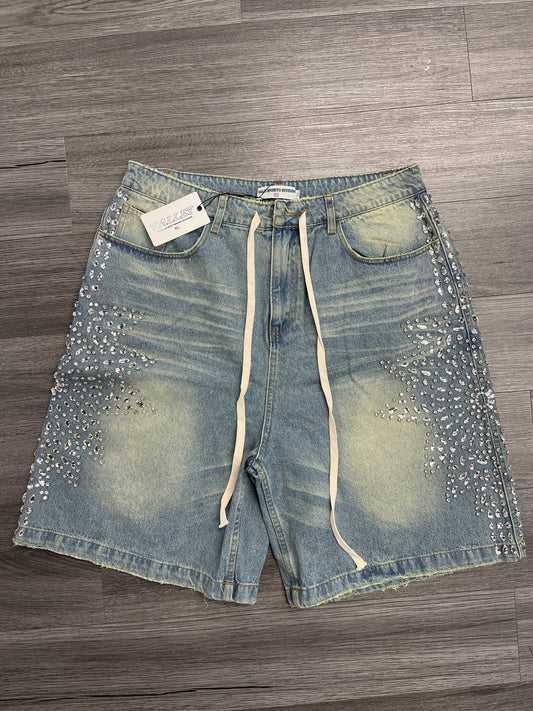 Vale Studded Sirens Jorts Mid Wash