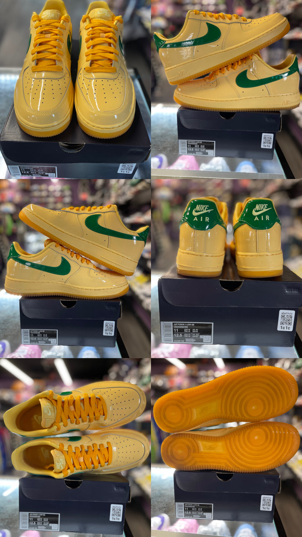 2026 Nike Air Force 1 Low "Patent Leather Topaz Gold Pine Green"