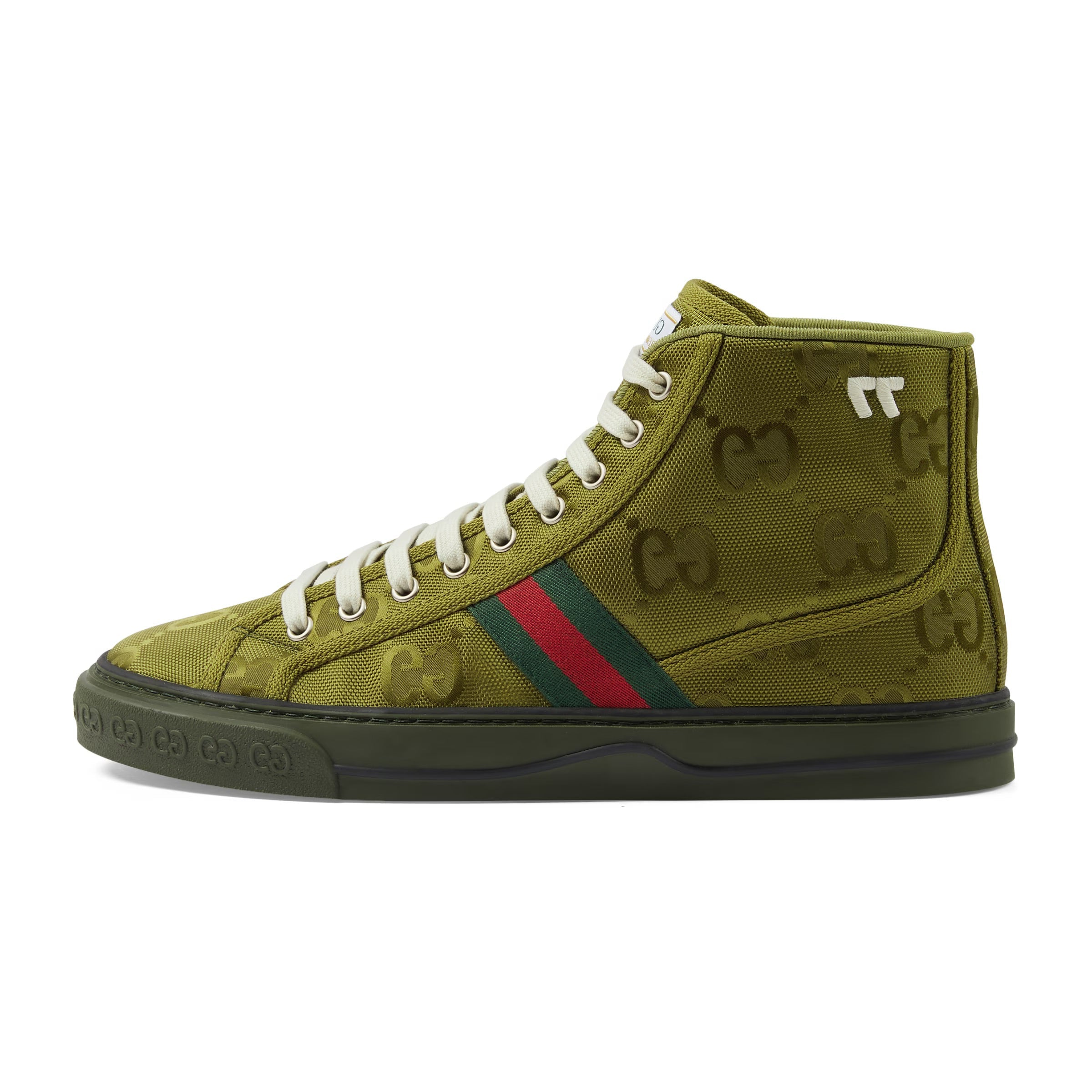Gucci Tennis 1977 Canvas Sneaker Olive Green"