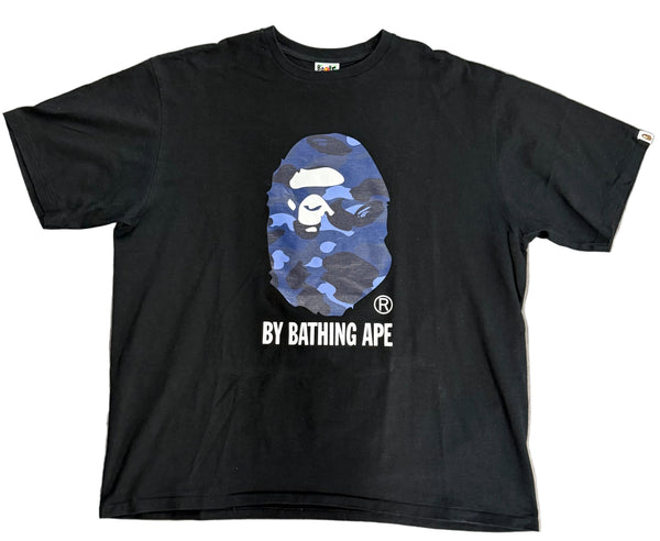 Bape Tee "Blue Camo Bape Head"