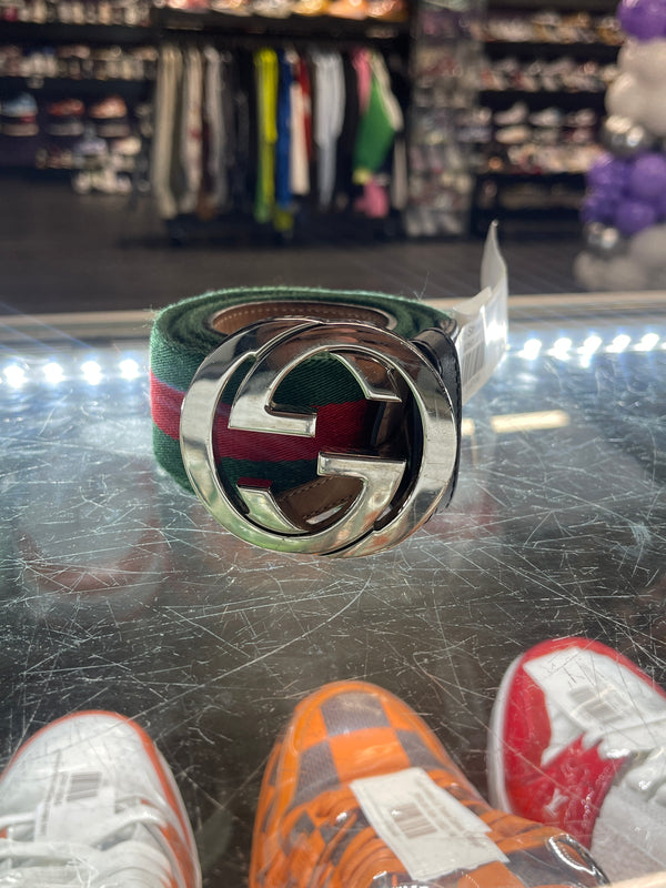 Gucci Web Stripe Belt "Green Red"