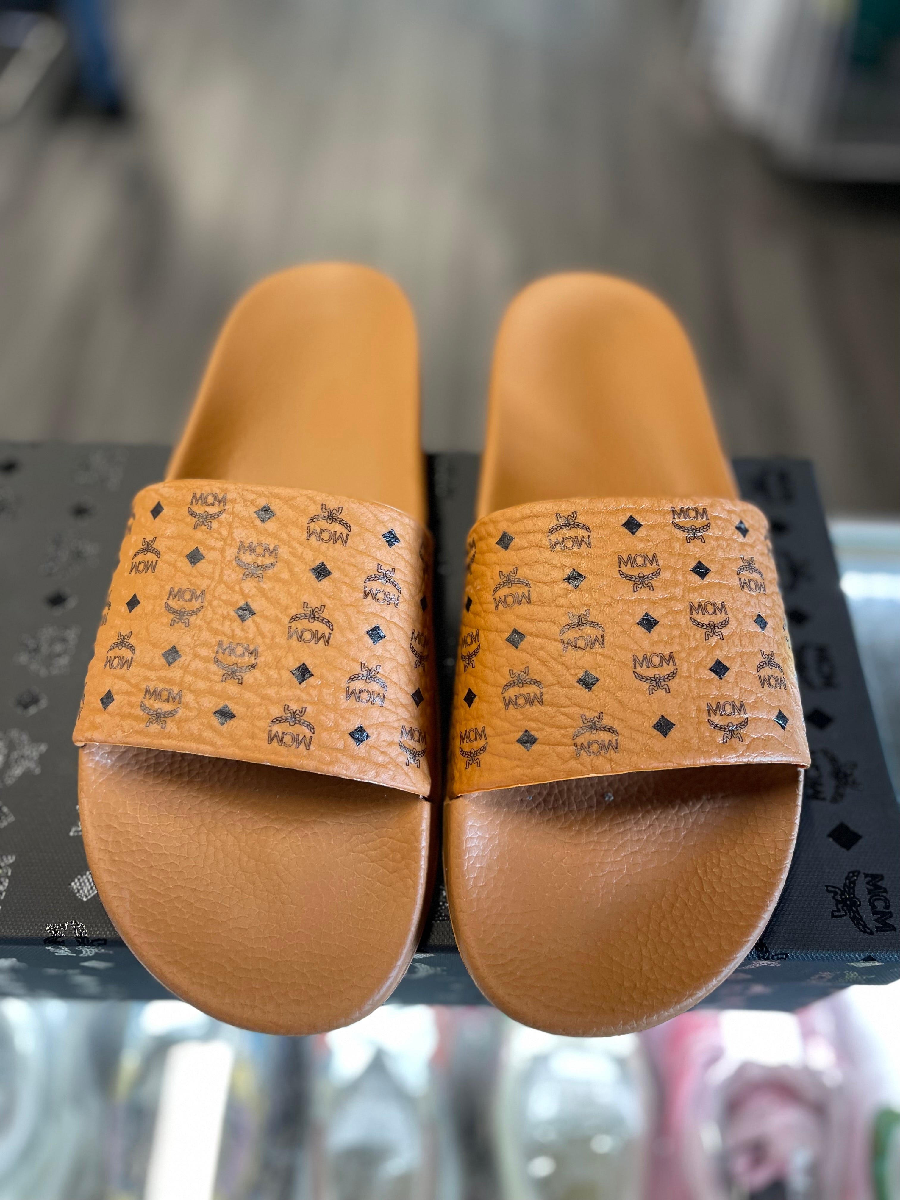 MCM Monogram Slides Brown