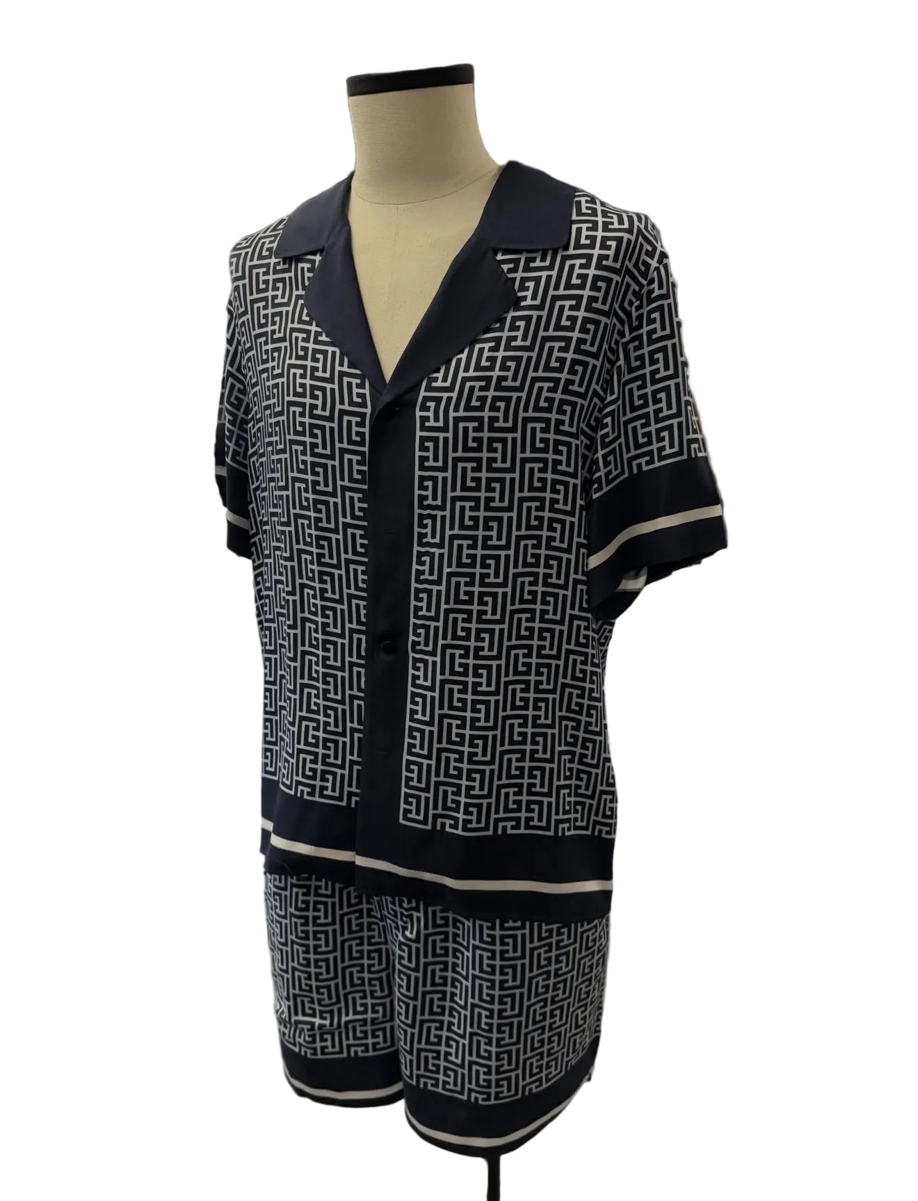 Balmain Monogram Shorts Set NAVY