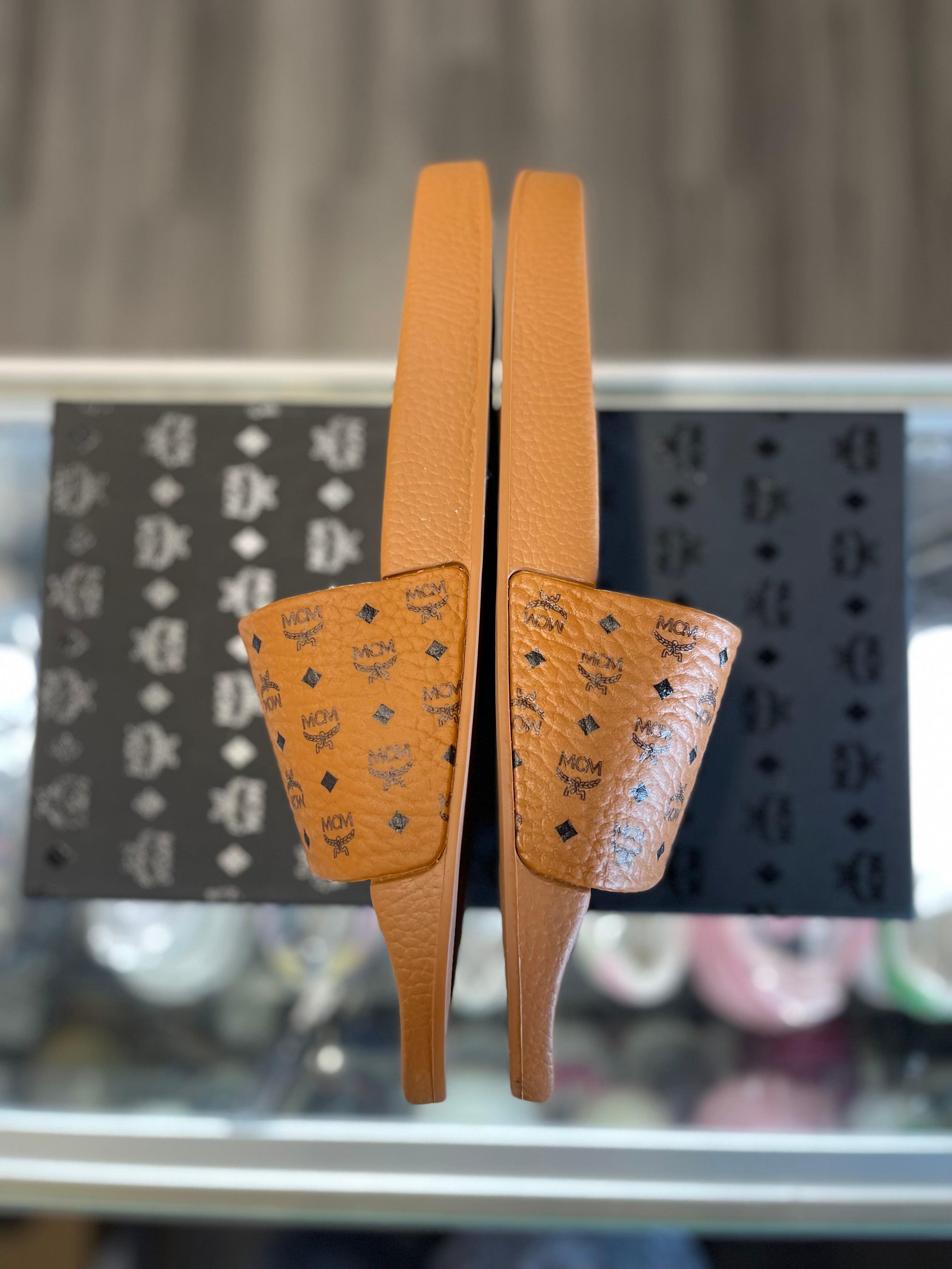 MCM Monogram Slides Brown