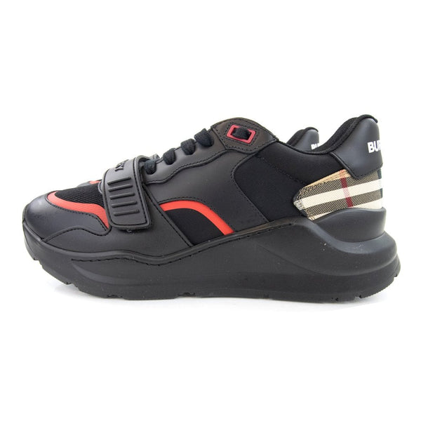 Burberry Ramsey Sneaker "Black Red Leather Design"