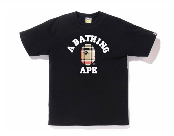 Bape Tee Black "Burberry Print"