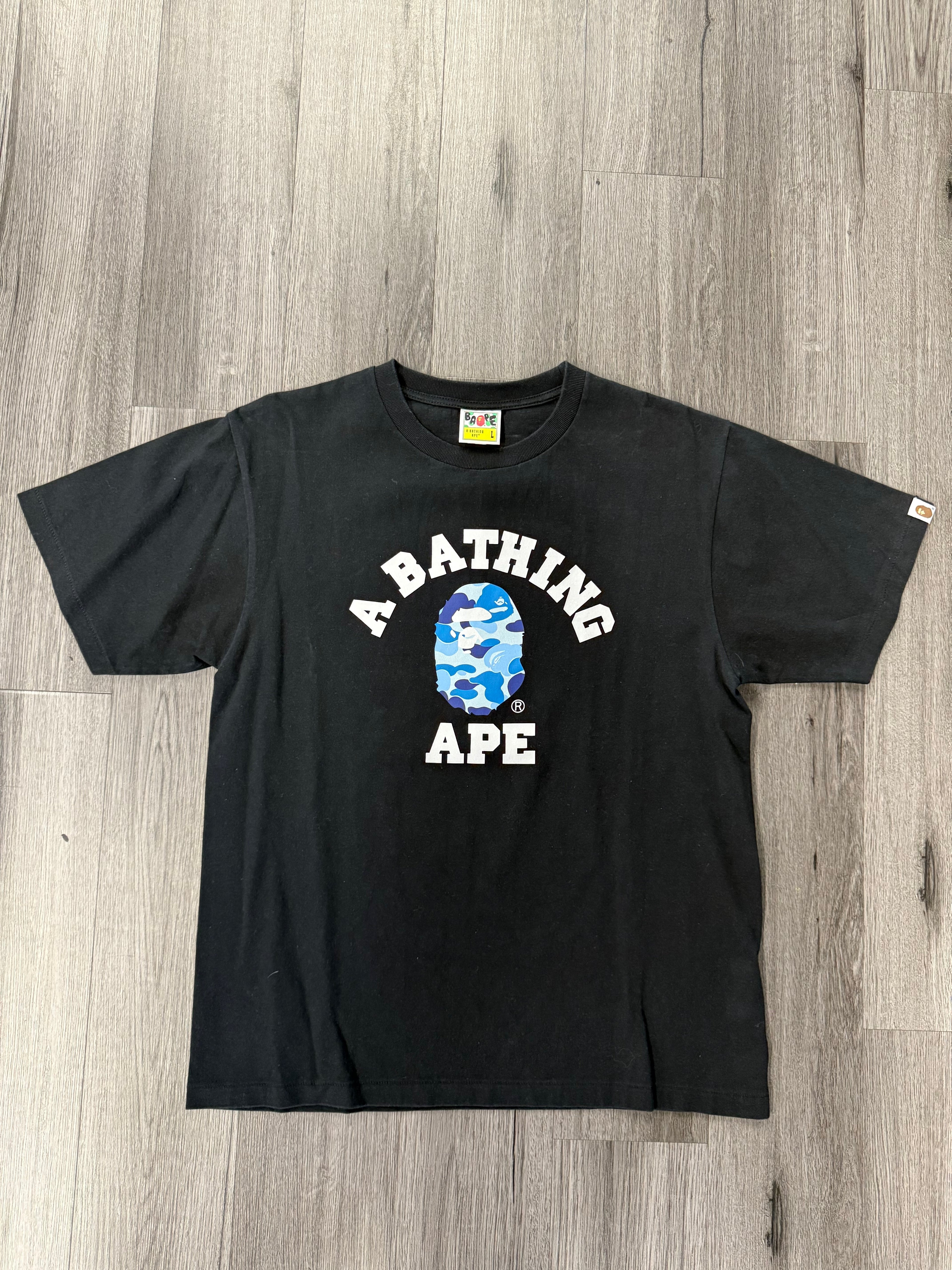 Bape Tee Flame "White/Light Blue"