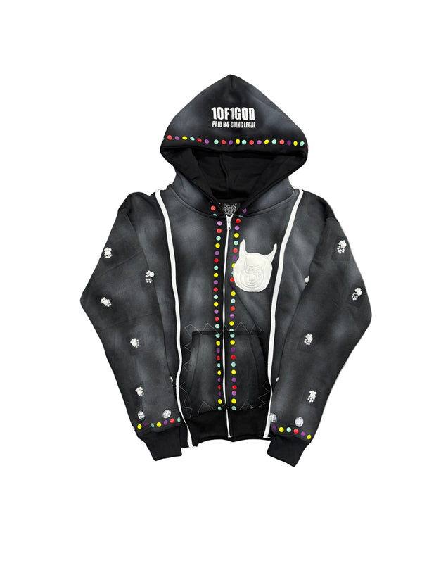 Tudion Zip Up Hoodie "Ash Grey"