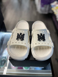 AMIRI Sunday Rubberized Logo Slides "White/Black"