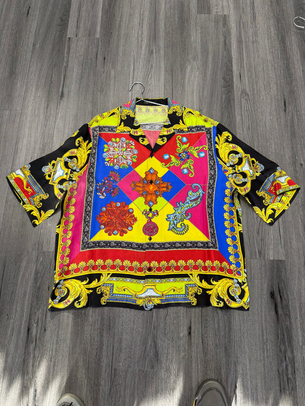 Versace Satin Button Down "Multi-Color"