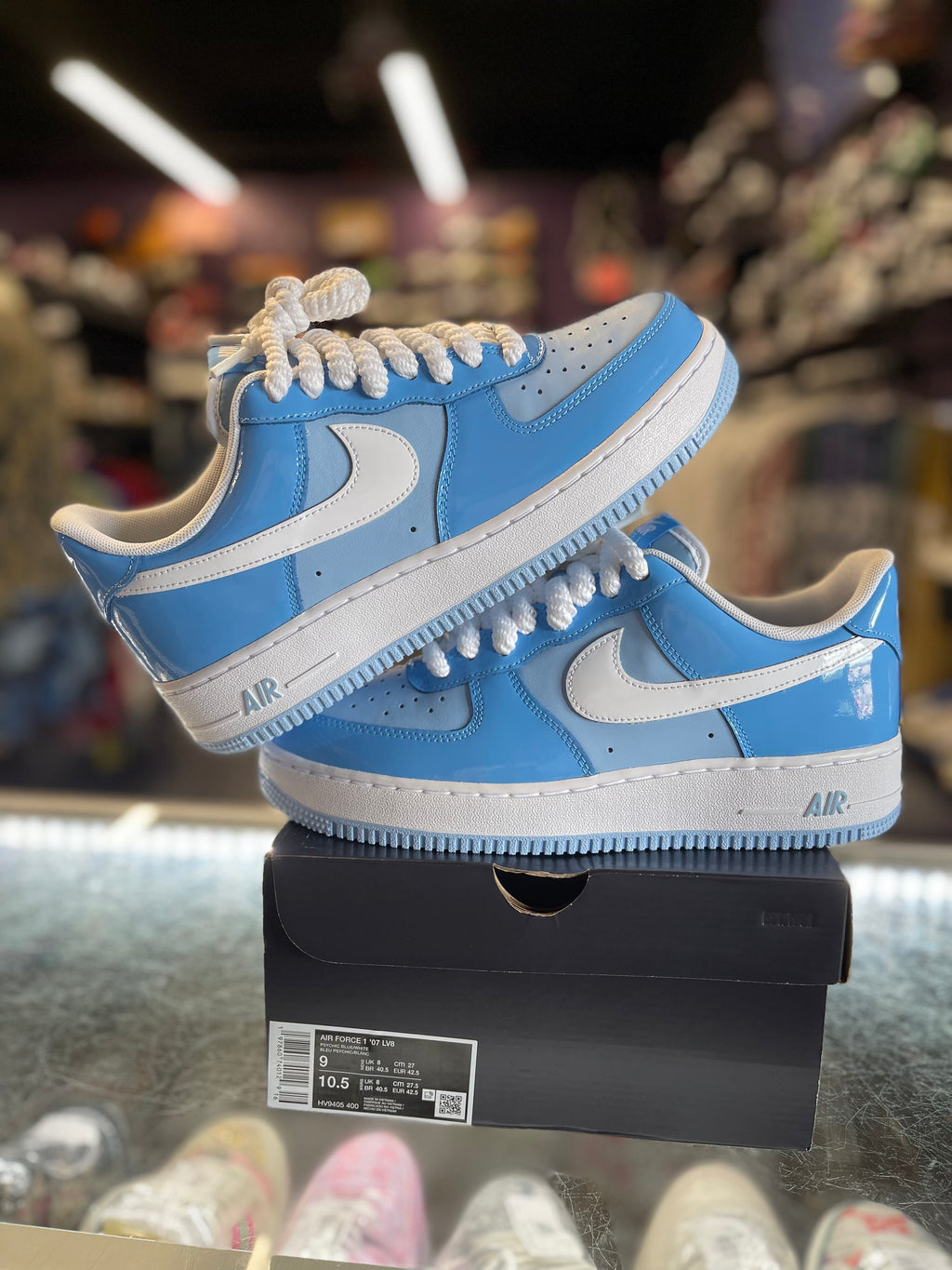 2024 Nike Air Force 1 Low 07 LV8 "Phychic Blue White Patent"