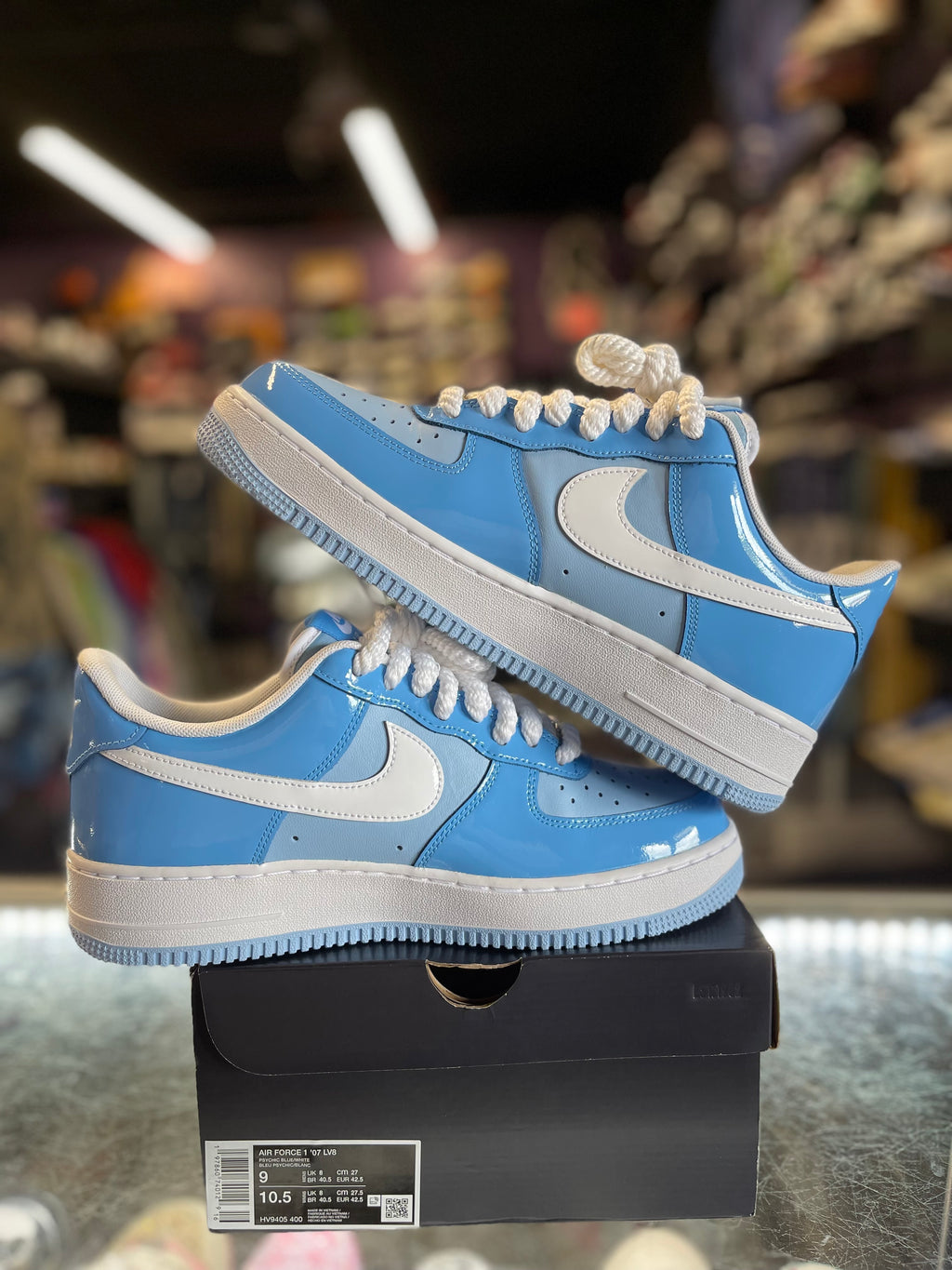 2024 Nike Air Force 1 Low 07 LV8 "Phychic Blue White Patent"