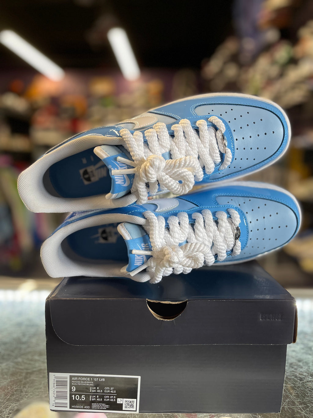 2024 Nike Air Force 1 Low 07 LV8 "Phychic Blue White Patent"