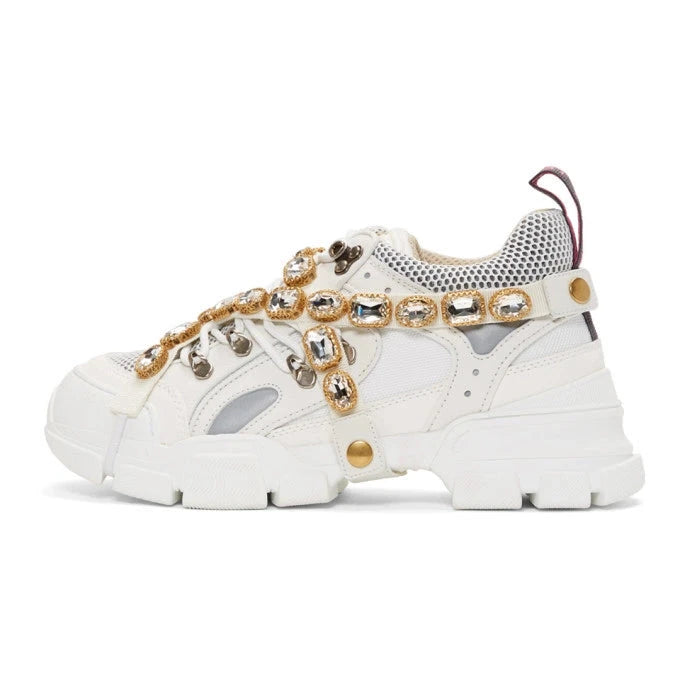 Gucci Flashtrek Sneaker "White Crystals"