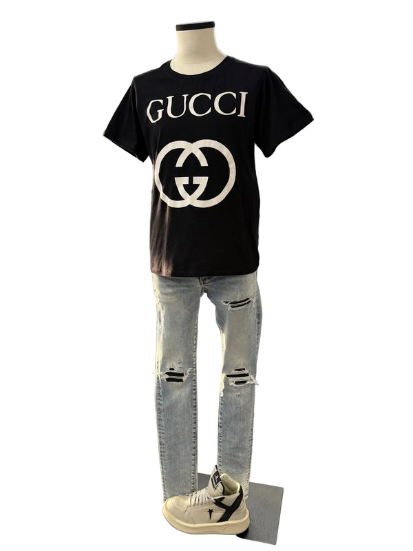 Gucci Logo Tee "Black/White"