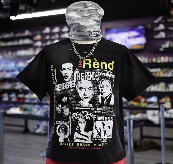Renderdet Distressed Tee "Black/White"