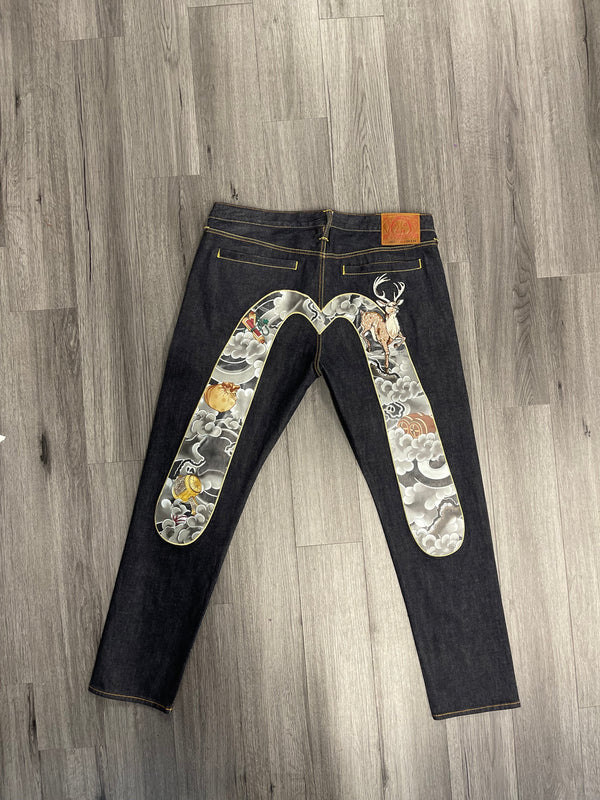 Evisu Treasure and Cloud Daicock Carrot Fit Denim