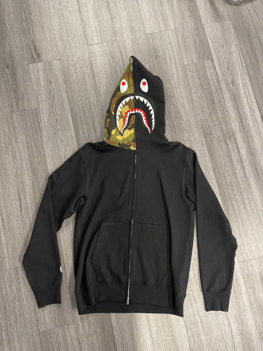 Bape Applique Shark Full-Zip Hoodie "Black"