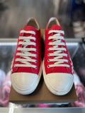 Burberry Gabardine Logo Print Low Sneaker "Red/White"