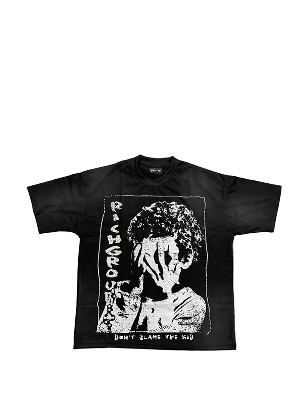 Rich Groupie Tee "Don't Blame the Kid Black"