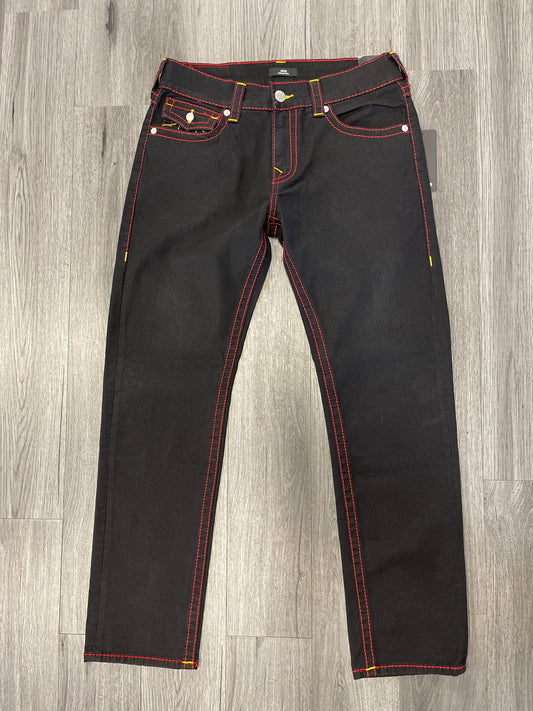 True Religion Pants 2SB Black Rinse Yellow Stitch