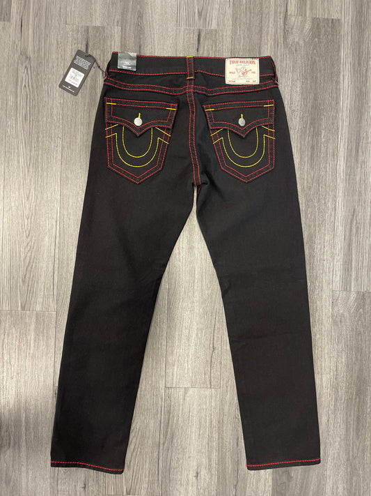 True Religion Pants 2SB Black Rinse Yellow Stitch