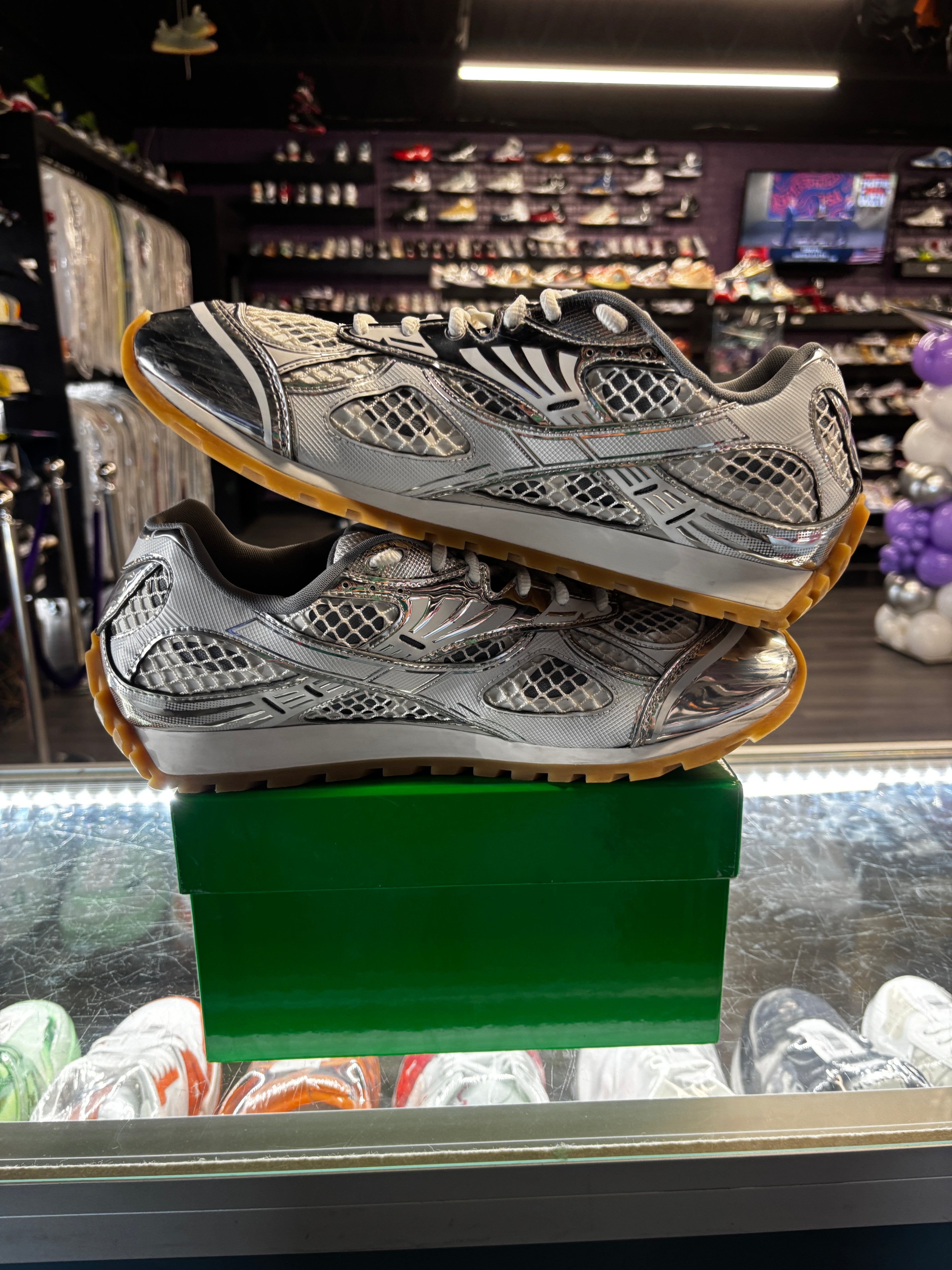 Bottega Venetta Orbit Sneaker "Silver"